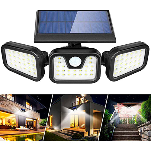 REFLECTOR LED SOLAR 3 CABEZALES AJUSTABLES EXTERIOR