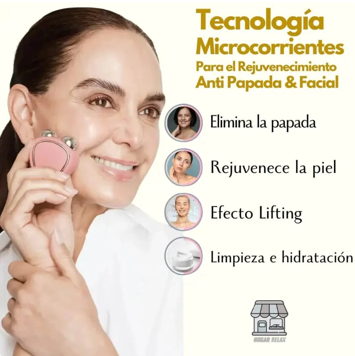 MASAJEADOR PARA EL ROSTRO CON MICROCORRIENTE.