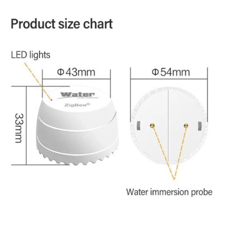 Sensor de inundación Tuya con sirena inteligente ZigBee integrada PST-SQ400B